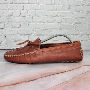 Minnetonka Driving Moccasins Brown Mens Size 10.5 Slip On Leather Comfort Shoes